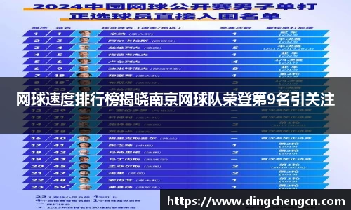 网球速度排行榜揭晓南京网球队荣登第9名引关注
