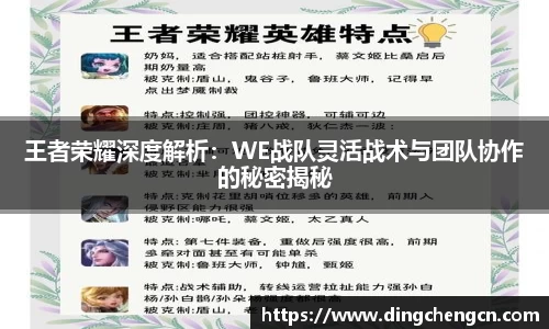 王者荣耀深度解析：WE战队灵活战术与团队协作的秘密揭秘