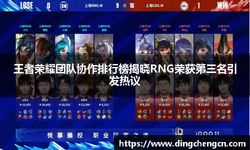 王者荣耀团队协作排行榜揭晓RNG荣获第三名引发热议